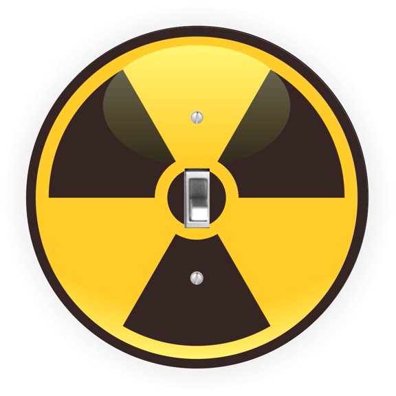 Radioactive Symbol Design - Round Light Switch Plate Cover - Single Toggle