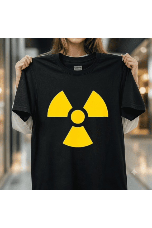 Radioactive Symbol Warning Sign Danger Yellow Toxic Hazard Top Unisex T-Shirt, up to size 5XL