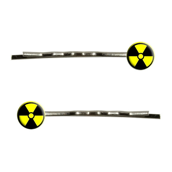 Radioactive Yellow on Black Bobby Pin Hair Clips