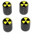 thumbnail image 1 of Radioactive Yellow on Black Tire Rim Wheel Aluminum Valve Stem Caps, Multiple Colors, 1 of 1