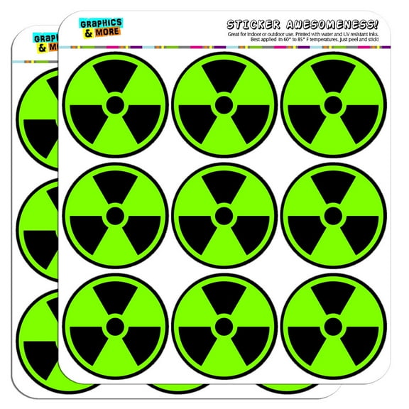 Radioactive on Green 2" Scrapbooking Crafting Stickers