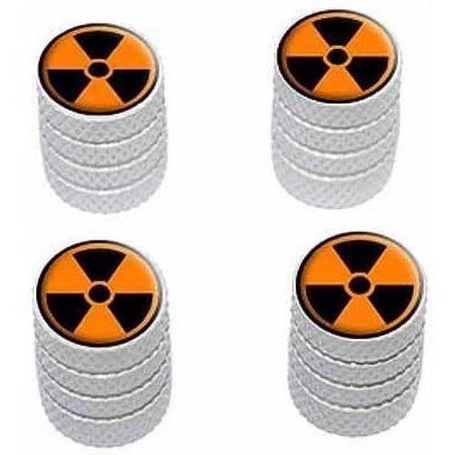 Radioactive Yellow on Black Tire Rim Wheel Aluminum Valve Stem Caps, Multiple Colors Radioactive Yellow on Black Tire Rim Wheel Aluminum Valve Stem Caps, Multiple Colors
