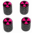 thumbnail image 1 of Radioactive on Pink Tire Rim Wheel Aluminum Valve Stem Caps, Multiple Colors, 1 of 1
