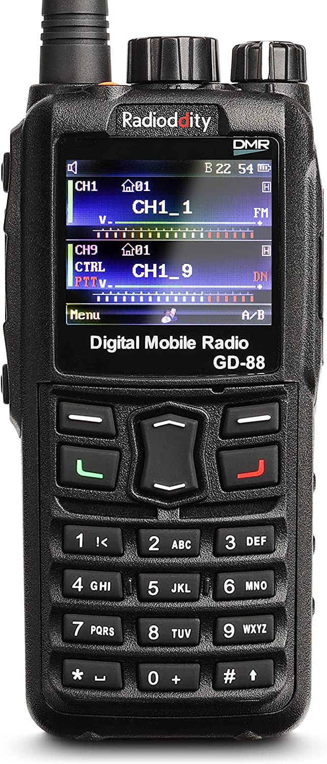 Radioddity GD-88 DMR  Analog 7W Handheld Radio, VHF UHF Dual Band Ham Two  Way Radio, with APRS, Cross-Band Repeater, SFR, 300K Contacts