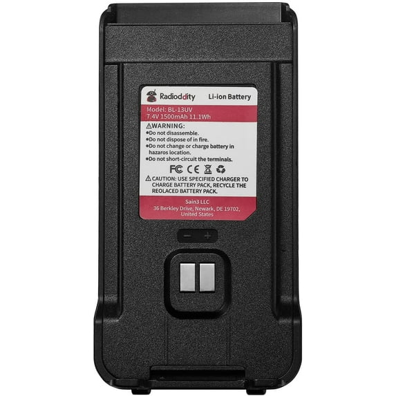 Radioddity GM-30 GMRS Radio Handheld Battery Rechargeable, 1500mAh, 7.4V