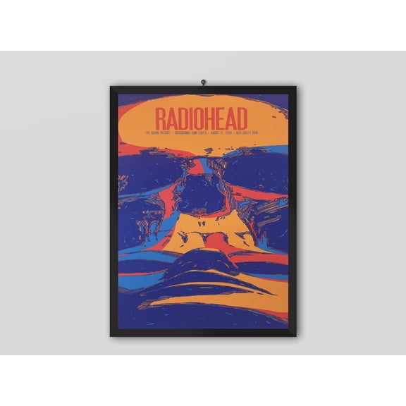 Radiohead 2008 New Jersey Concert Poster, Rock Band Music Wall Art Print