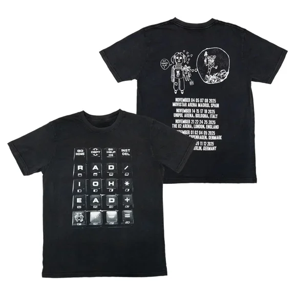 Radiohead 2025 Black Tour T-shirt