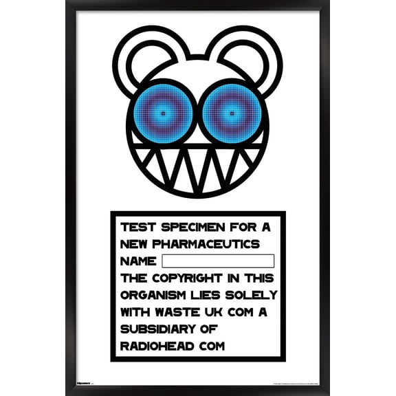 Radiohead - Blue Bear Specimen Wall Poster, 22.375" x 34" Framed