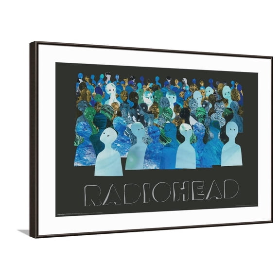 Radiohead - Blue Crowd Silhouettes Canvas Wall Poster, 22.375" x 34"