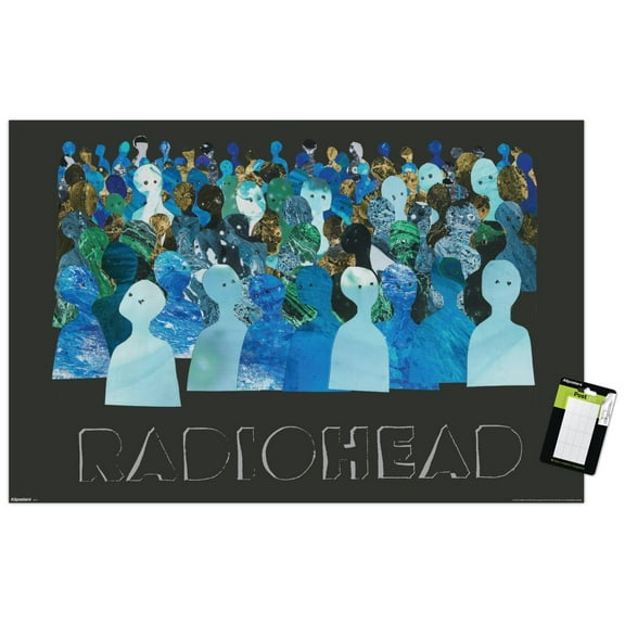 Radiohead - Blue Crowd Silhouettes Wall Poster, 22.375" x 34"
