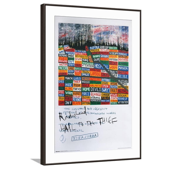 Radiohead - Hail to the Thief Scribble Canvas Wall Poster, 22.375" x 34"