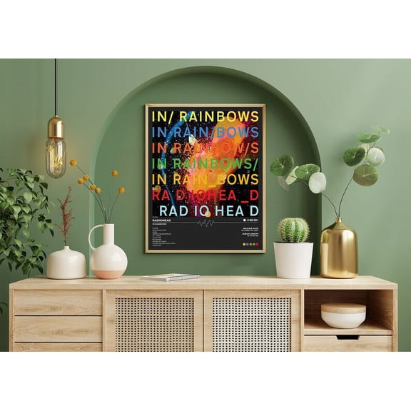 Radiohead In Rainbows Album Cover Poster, Tracklist Music Wall Art Print