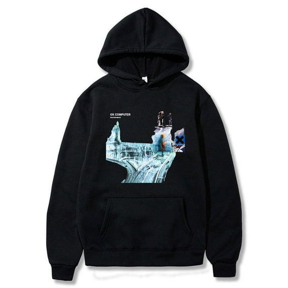 Radiohead Inspired Vintage Graphic Hoodie - Unisex Soft Fleece Oversized Retro Rock Streetwear Winter