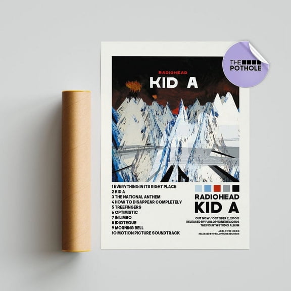 Radiohead Kid A Album Cover Poster, Alternative Music Wall Art Print