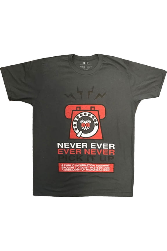 Radiohead Unisex T-Shirt Never Pick It Up (Large)