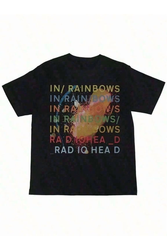 Radiohead Vintage Rock Band Graphic Tee | Retro Hip Hop Street Style T-Shirt for Men | Basic Crew Neck Summer Top