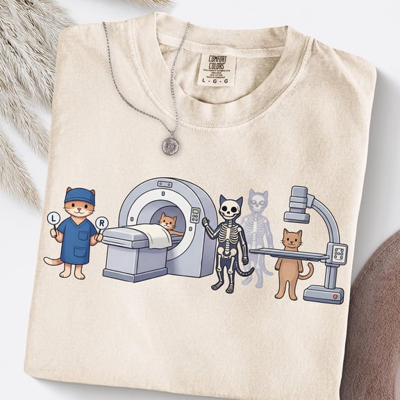 Radiologic Technologist CAT Scan Shirt Unisex GarmentDyed Tee Funny XRay Tech CT MRI Cats