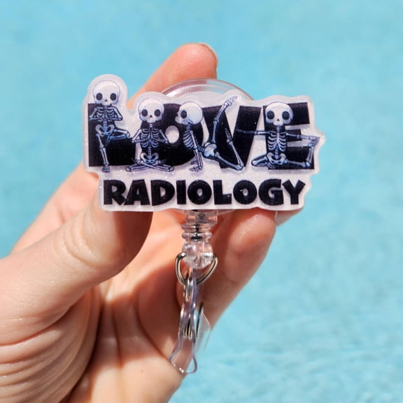 Radiology Badge Reel Xray Tech Id Holder Radiologist Funny Gift for New Radiology Technician X-ray Graduation School Imaging Badge Rad Tech
