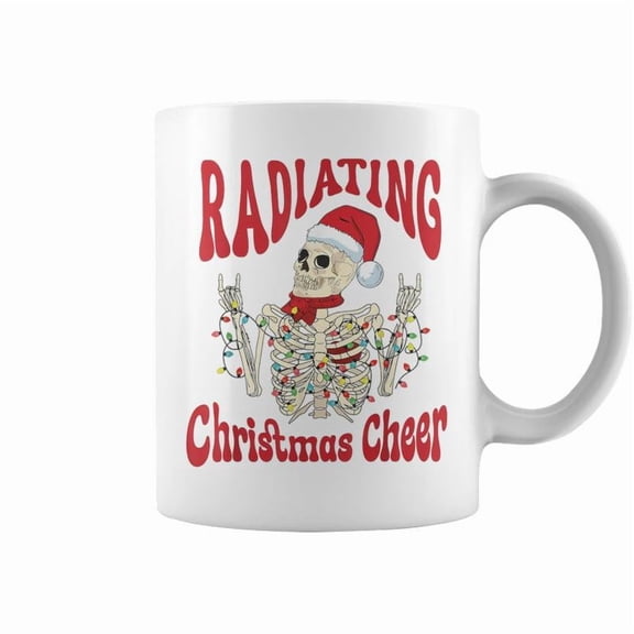 Radiology Christmas Santa Skeleton Xray Technician Rad Tech Coffee Mugs