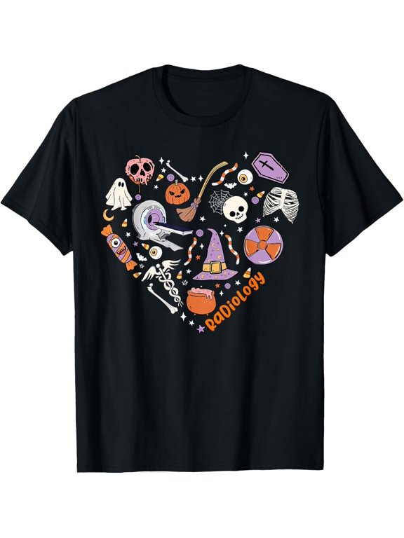Radiology Heart Technologist Ray Tech Autumn Halloween Holiday T-Shirt, Size S-5XL