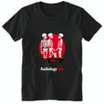 thumbnail image 1 of Radiology Life Black T-Shirt with Skeletons and Red Circle Design, 1 of 5