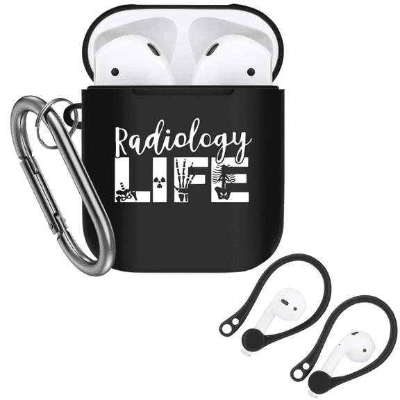 Compatible with Popular Airpods 1st/2nd Gen Case,Radiology Life Premium Hard Shell Accessories for Medical Worker Women Men,Black