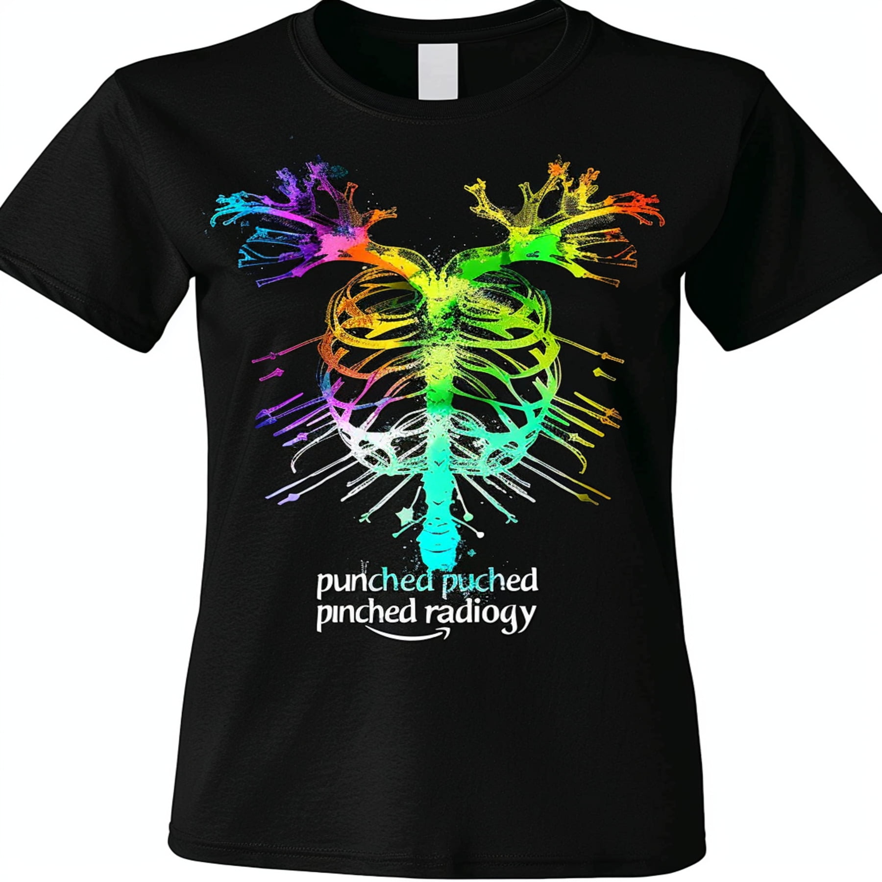 Radiology Love Rainbow Heart XRay Design Black TShirt Vector Medical ...