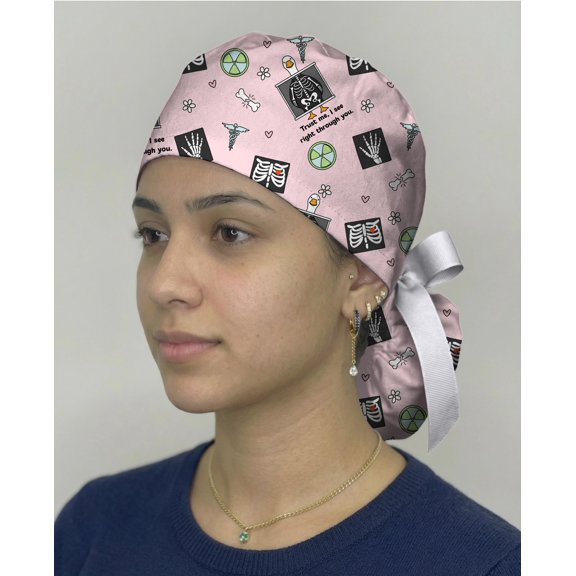 Radiology Scrub Cap, Funny Xray Goose Surgical Hat, Trust Me I See Through You Cap, Pink Medical Cap, Rad Tech Gift