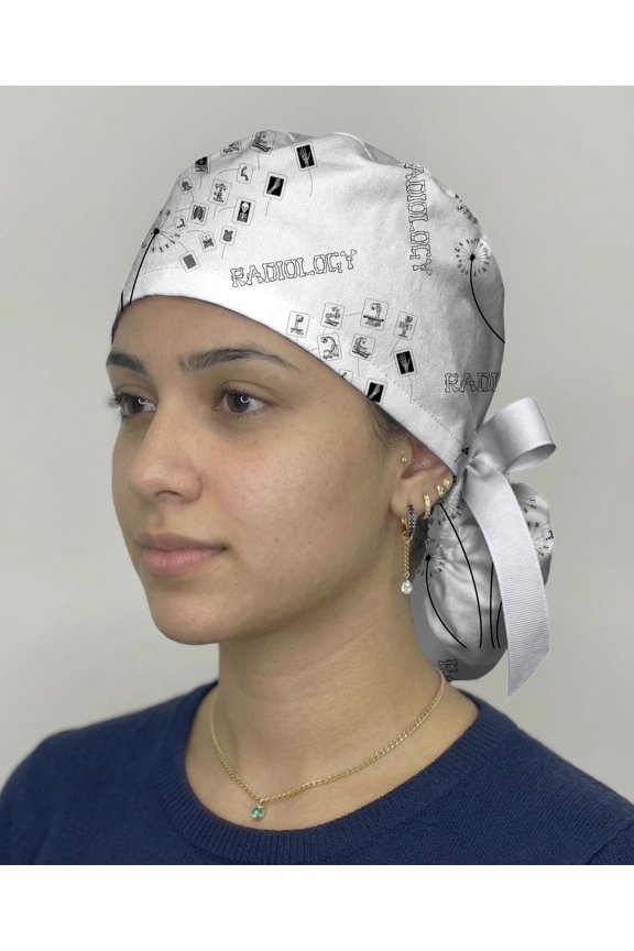 Radiology Scrub Cap, X-Ray Tech Surgical Hat, Dandelion Radiology Scrub Cap, Radiologic Technologist Gift, Medical Imaging Scrub Hat