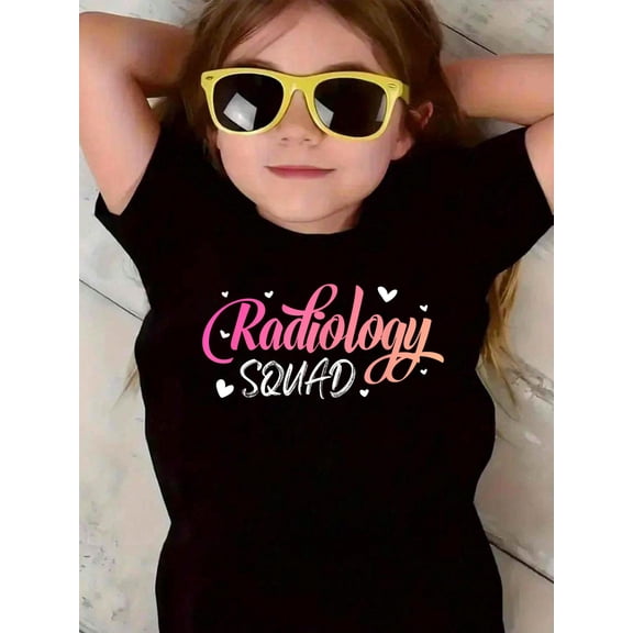 Radiology Tech Squad, X-Ray Tech Radiography Department Kids T-Shirt Kids Graphic Tee Soft Cotton Short Sleeve Casual Shirt