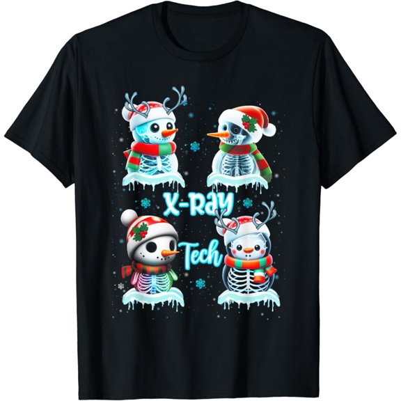 Radiology Technician X Ray Tech Cute Snowman T-Shirt Tshirt All Size S-5XL