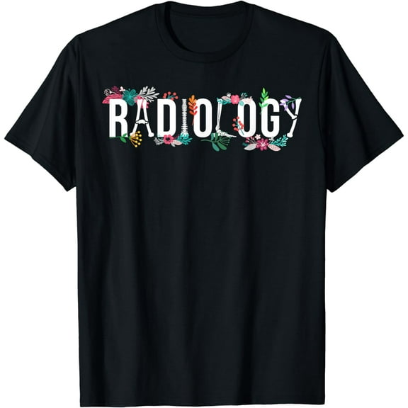Radiology Technologist Flowers Rad Tech T-ShirtMen and women, Black T-shirt, size: Extra large