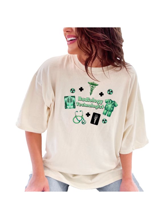 Radiology Technologist T-Shirt Medical Imaging Apparel Rad Tech Gift X-Ray Technician Shirt Healthcare Worker Tee, Ivory Comfort Colors T-Shirt, Large