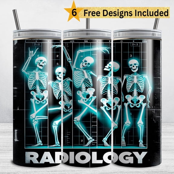 Radiology Tumbler , Radiology Technician 20 oz Skinny Tumbler, Radiology Tech Sublimation , Radiology Funny Skeleton X-ray