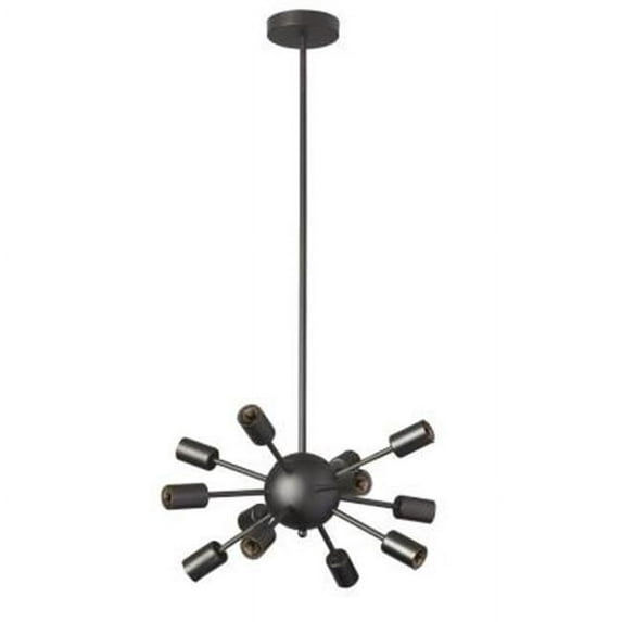 Radionic Hi Tech CHA_BRI-1712C-MB_RHT 17 in. Briston 12 Light Matte Black Chandelier
