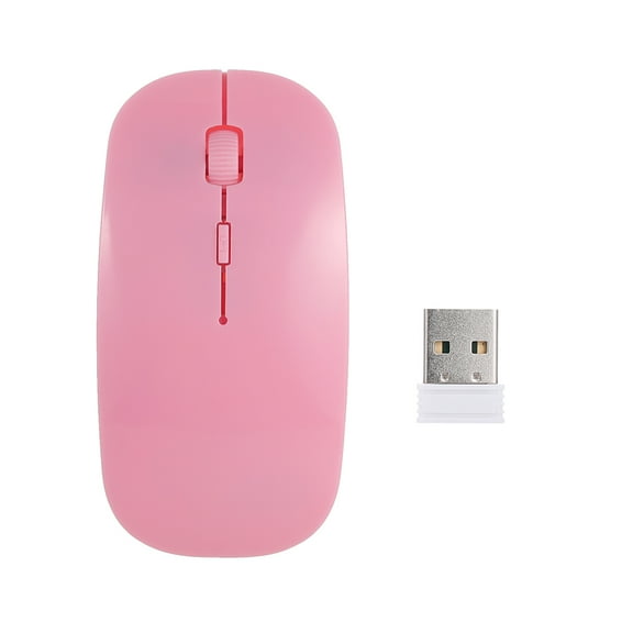 Radirus 2.4G Wireless Mouse, Portable Ultra-thin, Mute 4 Keys, Pink