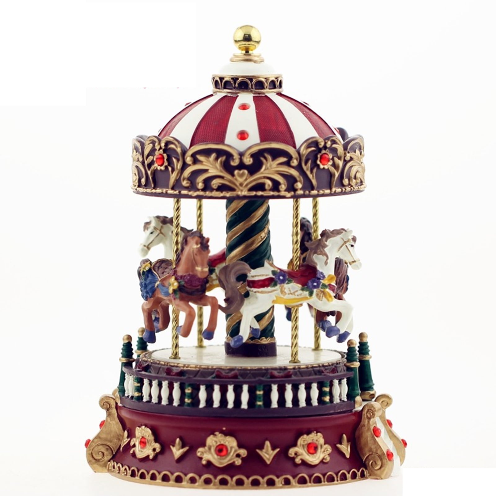 Radirus Hundred tone box,Creative Resin Music Box Carousel Husband