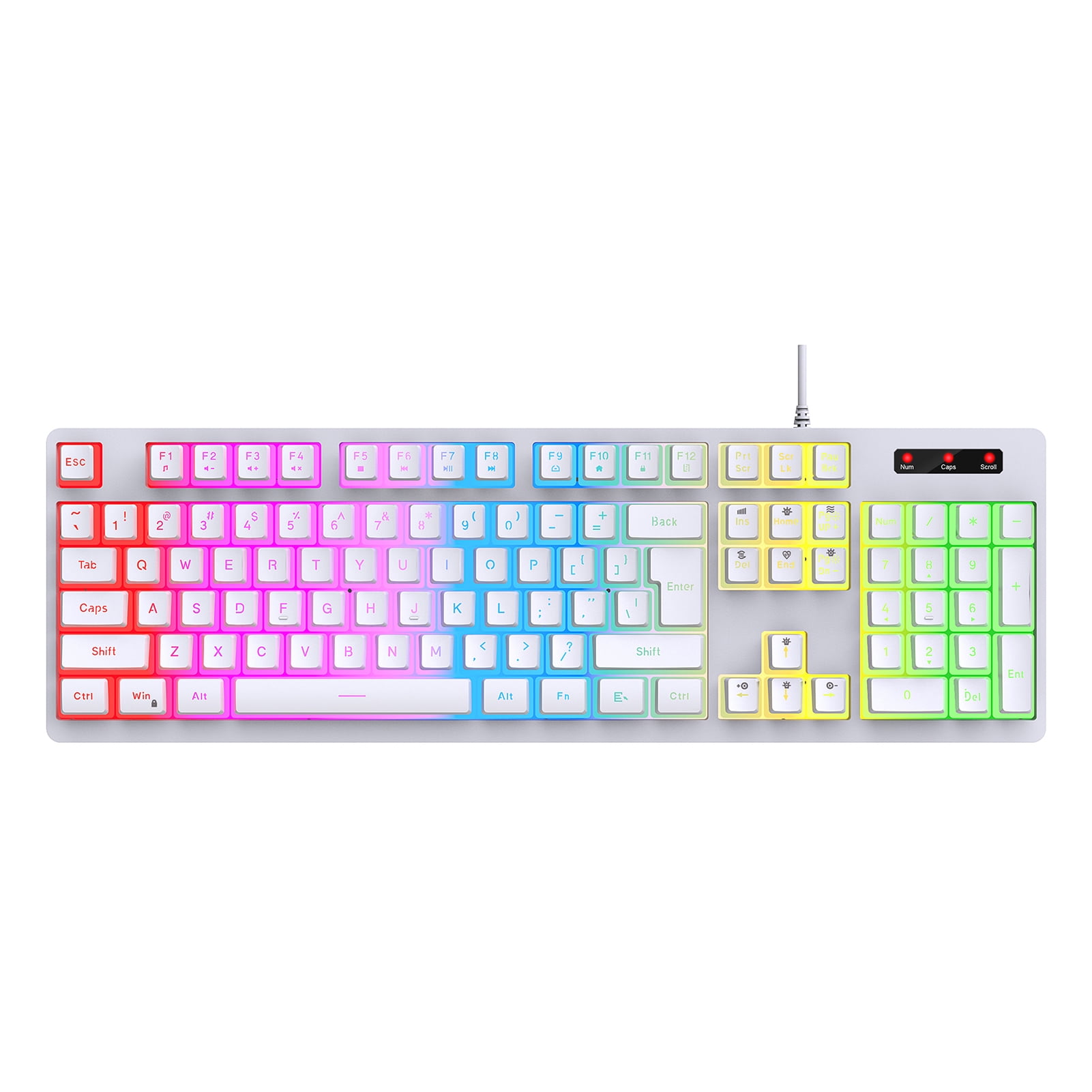 Radirus L200 Keyboard, 104Key Wired Gaming Keyboard with Backlit LED