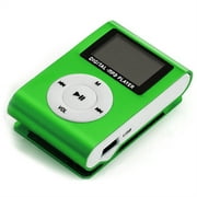 Radirus MP3 Player, Portable Metal Clip-on Music Player with LCD Screen, Green, Wide Application