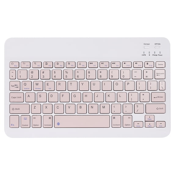 Radirus Universal Wireless BT Keyboard, Rechargeable Keyboard for Mobilephone Tablet, 10-inch, Pink