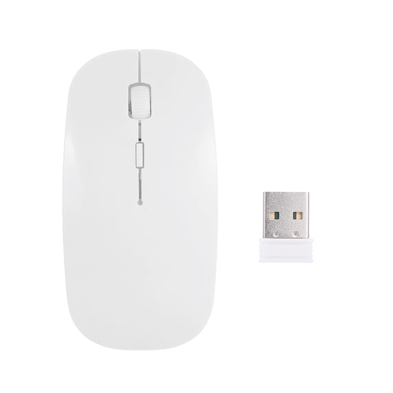 Radirus Wireless Optical Mouse, 4 Keys 1600DPI Mouse for Computer Laptop, White