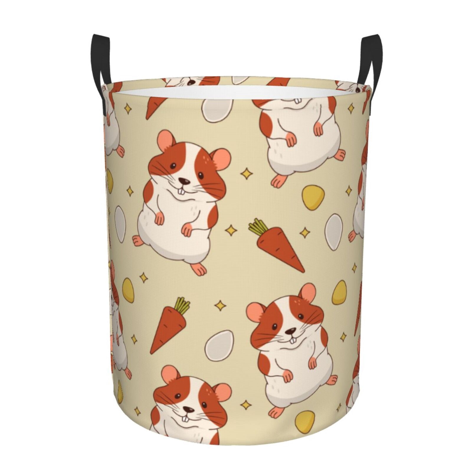 Image showcasing Radish Cartoon Cute Hamster Laundry Basket with Handles - Freestanding ...