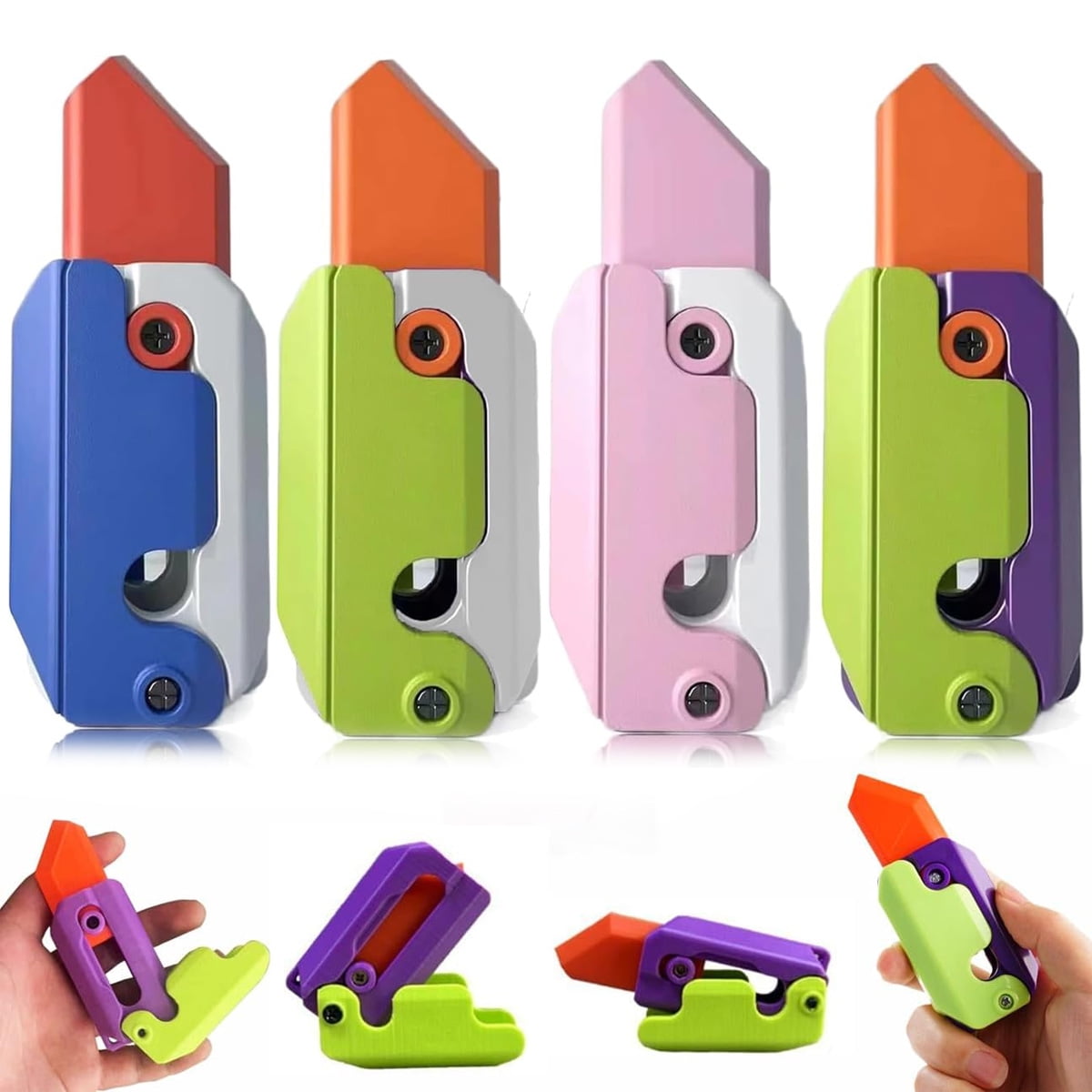 3D Printed Claw Knives Toys Gravity Radish Knife Foldable Toy Knives Fidget  Knife Sensory Push Stress Toys Gift For Adults Kids
