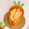 thumbnail image 1 of Radish Shaped Bamboo Woven Fruit Basket | Decorative Rattan Bread Serving Bowl | Natural Round Stackable Organizer | Lightweight Easy Clean | 12.6x9x3 in Orange for Kitchen, Picnic, Home Decor, 1 of 6