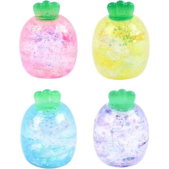 Radish Shaped Stress Relief Squeeze Ball Glitter Party Favors Desk Sensory Tool 2.36 Inch 1 Pack(Random Color)