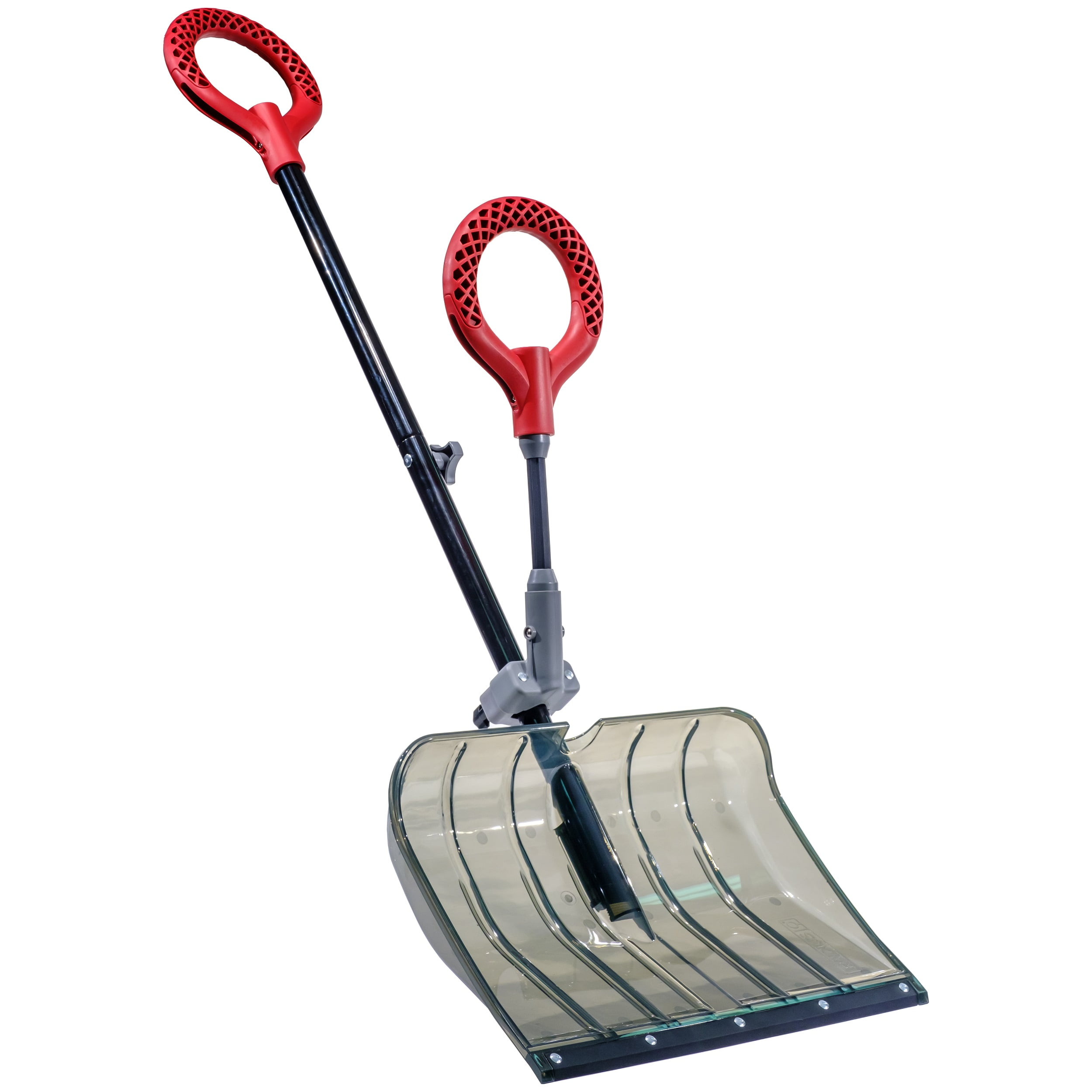 WETS 18" Polycarbonate Lightweight Snow Shovel with Anti-Strain Fore-Grip, Smoked Grey