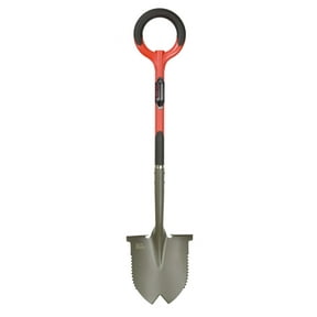 Root Slayer 22211 Multifunctional Round-Head Shovel with Serrated Root-Cutting Blade, Reinforced Step Plate and Ergonomic O-Handle