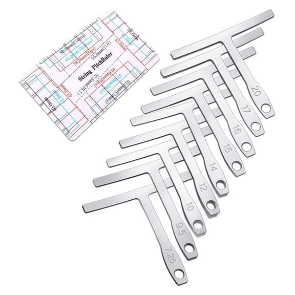 Radius Gauge with String Height Ruler Universals Guitar Gauge Luthiers Tools for Bridge Saddles Adjustments Enduring