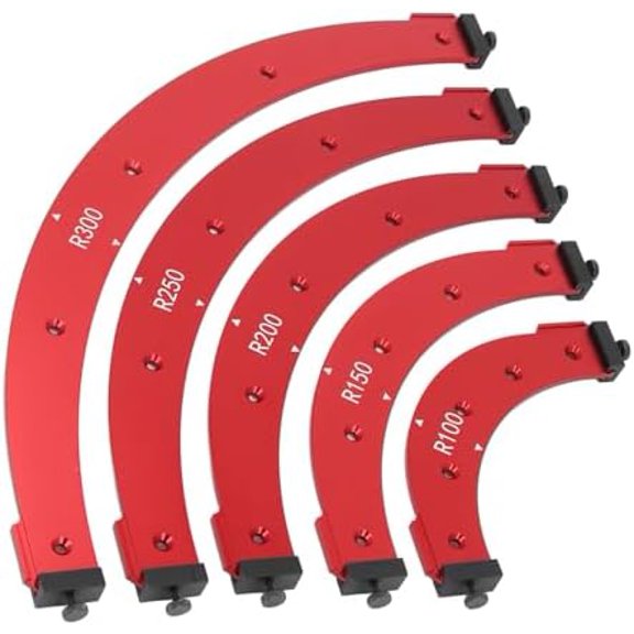 Radius Jig Router Templates, R100 R150 R200 R250 R300 Corner Radius Routing Templates for Woodworking Cabinet Wardrobe - 5Packs$$Tools & Hardware Other