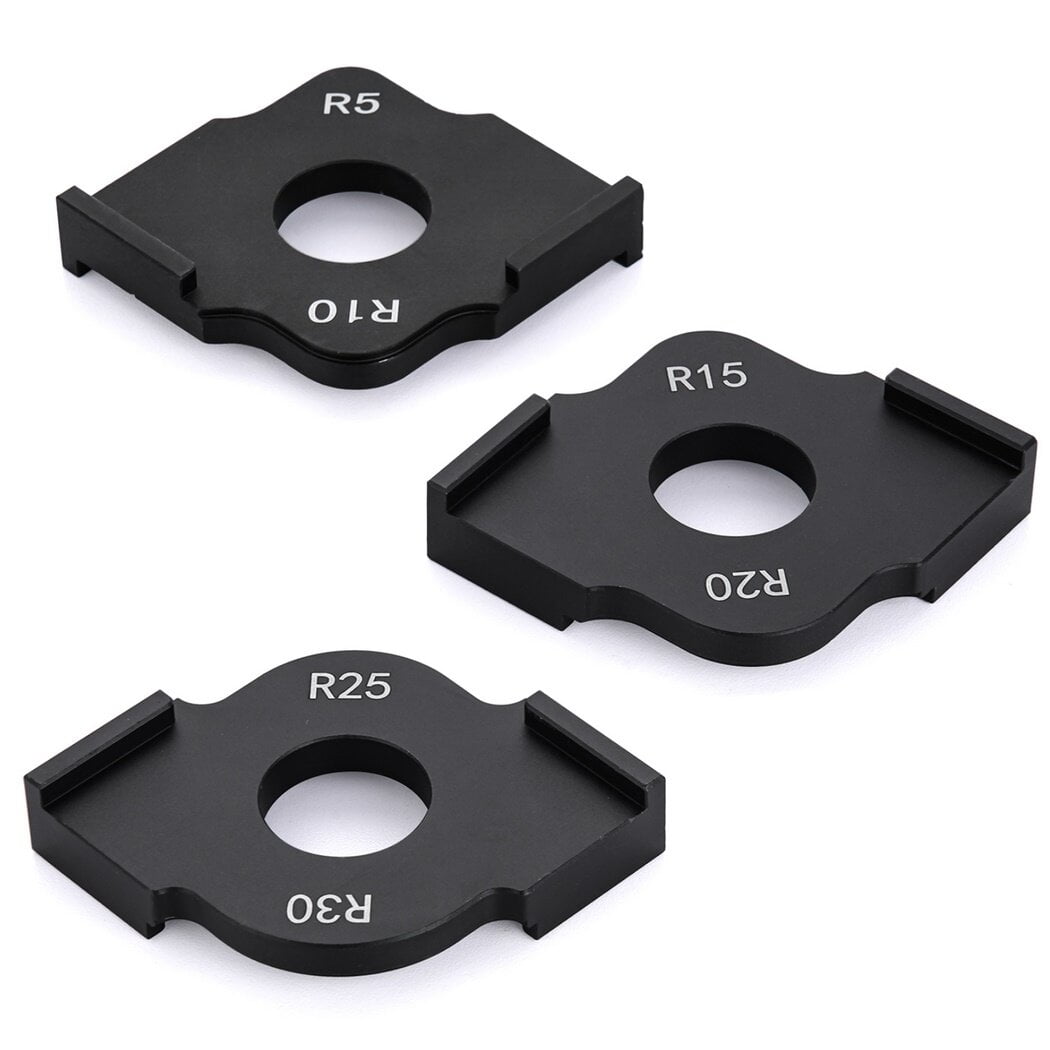 Radius Jig Router Templates, Set of 3 Aluminium Corner Radius Routing